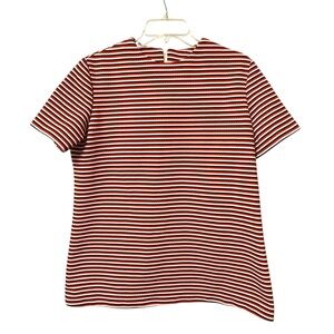 Vintage Graff Polyester Red White and Blue Striped Short Sleeve Shirt